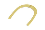 Brass Geometric Charm, 12 Raw Brass U Shaped Pendants With 2 Holes, Charms, Findings (42x35x0.50mm) E590