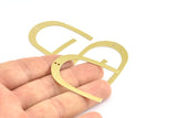 Brass Geometric Charm, 12 Raw Brass U Shaped Pendants With 2 Holes, Charms, Findings (42x35x0.50mm) E590