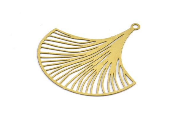 Brass Earring Charm ,12 Raw Brass Ginkgo Leaf Earring Charms With 1 Loop Pendants, Findings (35x33mm) E467