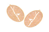 Brass Earring Charm ,6 Raw Brass Textured Tree Motif Earring Charms With 1 Loop Pendants, Findings (42x25mm) E435