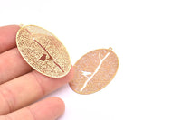 Brass Earring Charm ,6 Raw Brass Textured Tree Motif Earring Charms With 1 Loop Pendants, Findings (42x25mm) E435