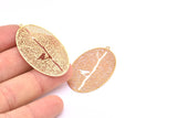 Brass Earring Charm ,6 Raw Brass Textured Tree Motif Earring Charms With 1 Loop Pendants, Findings (42x25mm) E435
