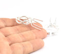 Claw Ring Blank, 925 Silver Claw Ring Settings With 4 Claws For Natural Stones N0134