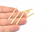 Tiny Bar Pendant, 6 Rose Gold Plated Brass Necklace Bars With 1 Hole (40x2.5x0.80mm) E396