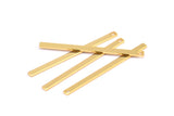Tiny Bar Pendant, 6 Gold Plated Brass Necklace Bars With 1 Hole (40x2.5x0.80mm) E396