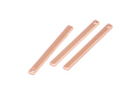 Tiny Bar Pendant, 10 Rose Gold Plated Brass Necklace Bars With 1 Hole (30x2.5x0.80mm) E390