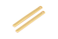 Tiny Bar Pendant, 10 Gold Plated Brass Necklace Bars With 1 Hole (30x2.5x0.80mm) E390