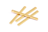 Tiny Bar Pendant, 10 Gold Plated Brass Necklace Bars With 1 Hole (30x2.5x0.80mm) E390