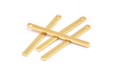 Tiny Bar Pendant, 10 Gold Plated Brass Necklace Bars With 1 Hole (30x2.5x0.80mm) E390