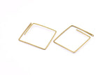 Brass Square Earring, 10 Raw Brass Wire Square Earring Charms With 1 Hole, Pendants, Findings (30x1mm) E548