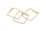 Brass Square Earring, 10 Raw Brass Wire Square Earring Charms With 1 Hole, Pendants, Findings (30x1mm) E548