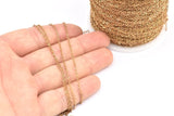 Brass Chain, Solder Chain, Link Chain, 50 M - (1.5x2mm) Raw Brass Soldered Chain - ( Z001 - R )