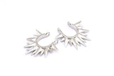 Gümüş Sunny Kolye, 2 Halka, Bulgular, Tılsımlar ile 5 Gümüş Tonlu Pirinç Sunny Etnik Kolye (24x24x2,5 mm) BS 2054 H0016