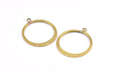 Brass Round Earring, 6 Raw Brass Round Earring Charms With 1 Loop and 3 Holes , Pendants, Findings (30mm) E546