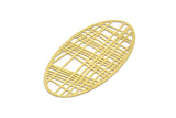 Brass Earring Charm , 4 Raw Brass Textured Oval Earring Charms Pendants With 1 Hole, Findings (75x38mm) E488
