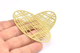 Brass Earring Charm , 4 Raw Brass Textured Oval Earring Charms Pendants With 1 Hole, Findings (75x38mm) E488