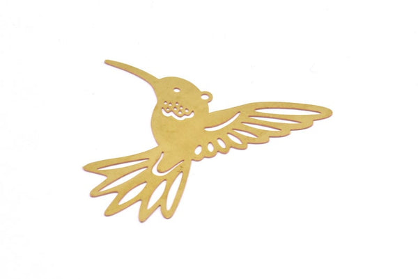 Brass Earring Charm , 10 Raw Brass Bird Earring Charms With 1 Loop Pendants, Findings (43x38mm) E431