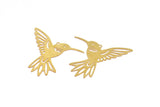 Brass Earring Charm , 10 Raw Brass Bird Earring Charms With 1 Loop Pendants, Findings (43x38mm) E431