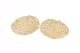 Brass Earring Charm , 6 Raw Brass Textured Leaf Earring Charms With 1 Loop Pendants, Findings (45x39mm) E427