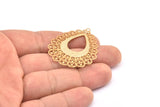 Altın Küpe Tılsımı, 4 Altın Kaplama Pirinç Etnik Motifli Küpe Tılsımı, 1 Döngülü Kolye Ucu, Bulgular (44x35mm) E441