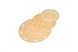 Altın Küpe Tılsımı, 2 Altın Kaplama Pirinç Etnik Motifli Küpe Tılsımı, 1 Döngülü Kolye Ucu, Bulgular (79x47mm) E456