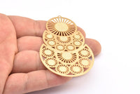 Altın Küpe Tılsımı, 2 Altın Kaplama Pirinç Etnik Motifli Küpe Tılsımı, 1 Döngülü Kolye Ucu, Bulgular (79x47mm) E456