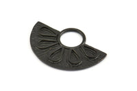 Yarım Daire Kolye, 2 Oksitlenmiş Pirinç Siyah Yarım Daire Kolye (28x19mm) A0212 S801