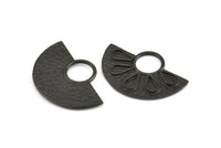 Yarım Daire Kolye, 2 Oksitlenmiş Pirinç Siyah Yarım Daire Kolye (28x19mm) A0212 S801