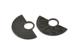 Yarım Daire Kolye, 2 Oksitlenmiş Pirinç Siyah Yarım Daire Kolye (28x19mm) A0212 S801