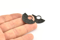Yarım Daire Kolye, 2 Oksitlenmiş Pirinç Siyah Yarım Daire Kolye (28x19mm) A0212 S801