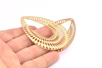 Altın Küpe Tılsımı, 2 Altın Kaplama Pirinç Etnik Motifli Küpe Tılsımı, 1 Delikli Kolye Ucu, Bulgular (68x45mm) E473
