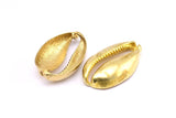Brass Shell Finding, 1 Raw Brass Cowrie Shell Findings, Pendants, Charms, Earrings, Beads 43-46MM BS 1853