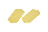 Brass Hexagon Blank, 12 Raw Brass Hexagon Stamping Blank Tag Charms With 1 Hole (36x16x0.80mm) K076