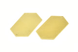 Brass Hexagon Blank, 6 Raw Brass Hexagon Stamping Blank Tag Charms With 1 Hole (45x24x0.80mm) Y274