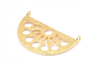 Altın Etnik Kolye, 2 Döngülü 2 Altın Kaplama Pirinç Yarım Daire Kolye (38x21x1mm) BS 1941 Q0586