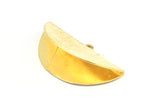 Half Moon Crimp, Gold Plated Brass Textured Ribbon Crimp End With 1 Loop, Findings (36x18mm) BS 2000 Q0575