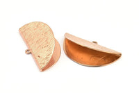 Yarım Ay Kıvrım, Gül Altın Kaplamalı Pirinç Dokulu Şerit Kıvrım Ucu, 1 Döngü, Bulgular (36x18mm) BS 2000 Q0575