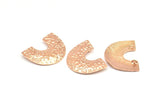 Gül Altın Yarı Oval Kolye, 2 Halkalı 2 Gül Altın Kaplamalı Pirinç Yarı Oval Kolye, Kolye Parçaları (21x27x0,8 mm) BS 2002 Q0585