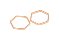 Gül Altın Açık Altıgen, 12 Gül Altın Kaplama Pirinç Altıgen Yüzük Tılsımı (18x1mm) Bs 1224