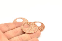 Rose Gold Round Pendant, 1 Rose Gold Plated Brass Round Fish Scale Textured Pendants, Charms, Earrings, Findings (30x1.8mm) E550 Q0592