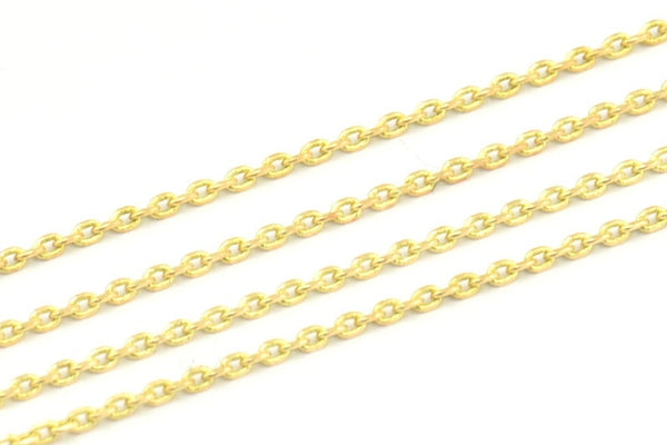 5 M (1.2x1.8mm) Raw Brass Soldered Chain - Z162- Z