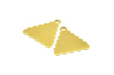 Brass Triangle Stamping, 25 Raw Brass Triangle Stamping Tag Cloudy Charms with 1 Hole (20x20x17mm) Brs 200cld  D0534--C065
