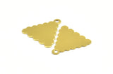 Brass Triangle Stamping, 25 Raw Brass Triangle Stamping Tag Cloudy Charms with 1 Hole (20x20x17mm) Brs 200cld  D0534--C065