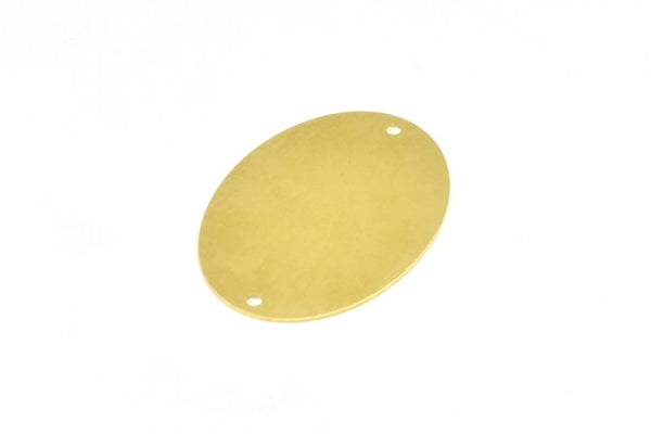 Brass Cabochon Tag, 10 Raw Brass With 2 Holes Stamping Tag Connectors, Cabochon Tags, Findings (37x27 Mm) Brs 594 A0140