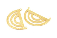Altın Etnik Kolye, 2 Halkalı 1 Altın Kaplama Pirinç Yarım Daire Kolye (38x23x0,9 mm) BS 1947 Q0589