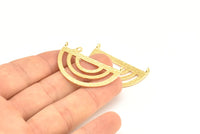 Altın Etnik Kolye, 2 Halkalı 1 Altın Kaplama Pirinç Yarım Daire Kolye (38x23x0,9 mm) BS 1947 Q0589