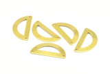 Half Moon Charm, 24 Raw Brass Semi Circle Blanks With 2 Holes (30x15x0.80mm) A0967