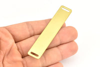 Diy Bracelet Blank, 6 Raw Brass Bracelet Blanks With 2 Holes (15x80mm) A0073