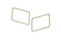 Gümüş Elmas Charm, 12 Gümüş Tonlu Pirinç Açık Elmas Yüzük Charm (31x21,5x1 mm) E051 H1671