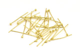 Raw Brass Pin, 100 Raw Brass Ball Head Pins (25mm) Bp-250   BRC222